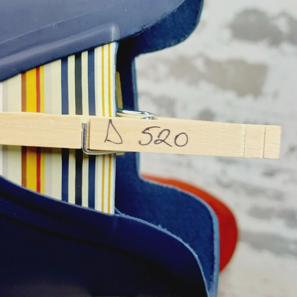 Pendleton Blue Rubber Chelsea Rain Boots with Contrast Orange Soles D520 - Picture 11 of 11